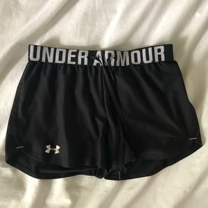 Black Under Armour Play Up Shorts Thick Waistband